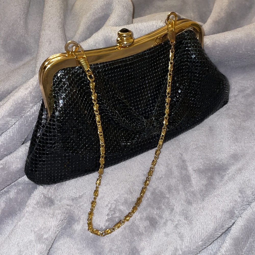 Black Textile Clutch Purse